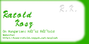 ratold kosz business card